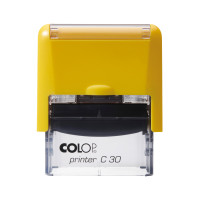 Colop Printer C30 Compact NEW с подушкой ФИОЛЕТОВОГО цвета. Цвет корпуса: желтый