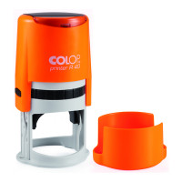 Colop Printer R40 Cover с подушкой ЗЕЛЕНОГО цвета. Цвет корпуса: оранжевый неон