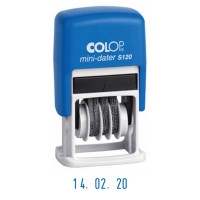 Colop Printer S 120/SD с сокращенной датой. Цвет корпуса: синий